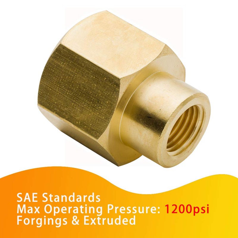 Legines Brass Reducing Coupling 1/2" NPT Female x 1/4" NPT Female, Hex Reducer Coupler Adapter Pipe Fitting 1200psi (Pack of 2) - Image 2